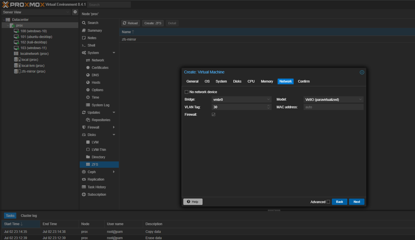 Assigning internal network vlan30